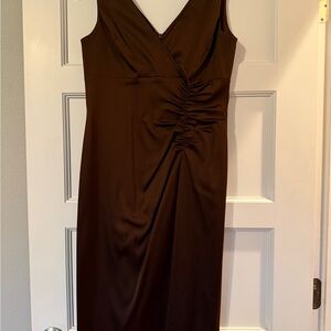 Donna Ricco Chocolate Brown Midi Dress